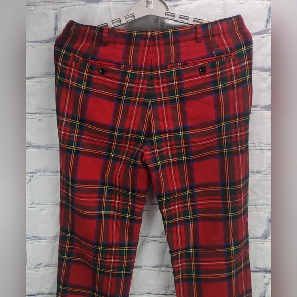 Burberry Children Boys Wool Dress Pants Red Tartan Plaid Winter Lined 14Y 29"W - Picture 10 of 16
